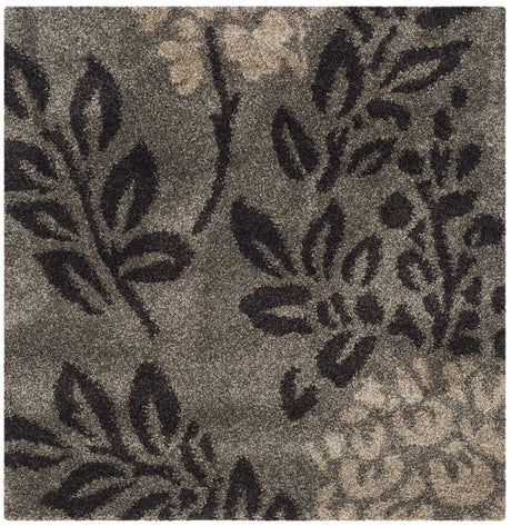 Safavieh Florida Shag 4'-0" x 4'-0" Rug in Smoke / Dark Brown