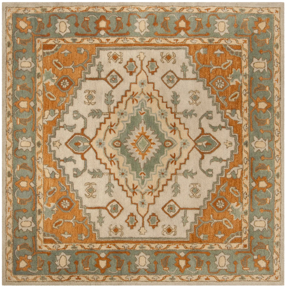 Safavieh Heritage 6'-0" x 6'-0" Rug in Light Blue / Rust