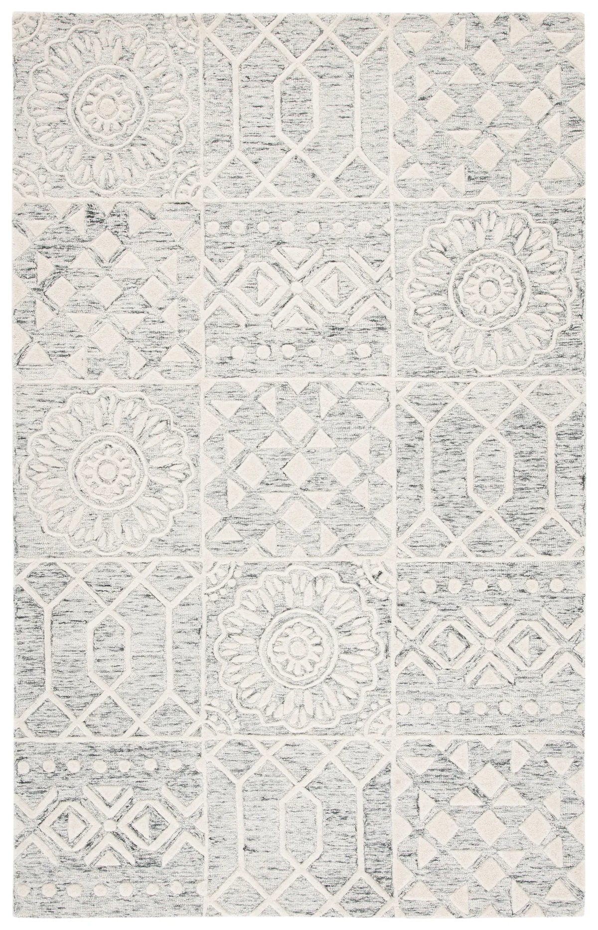 Safavieh Metro 4'-0" x 6'-0" Rug in Silver / Ivory