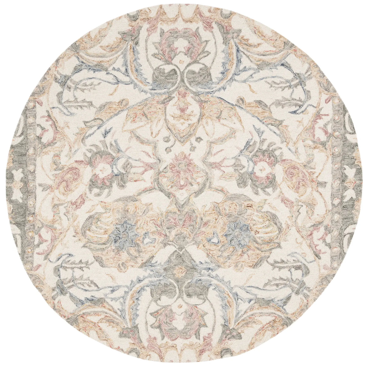 Safavieh Micro-Loop 5'-0" x 5'-0" Rug in Ivory / Blue