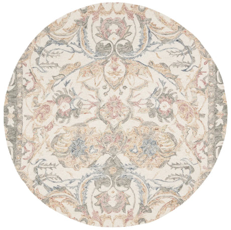 Safavieh Micro-Loop 5'-0" x 5'-0" Rug in Ivory / Blue
