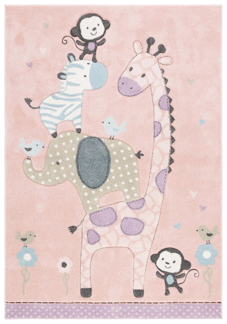 Safavieh Carousel Kids 100 4'-0" x 6'-0" Rug in Blush Pink