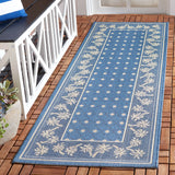 Safavieh Courtyard 2'-3" x 6'-7" Rug in Blue / Ivory