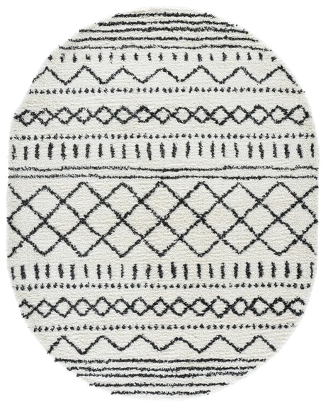 Safavieh Arizona Shag 6'-0" x 8'-0" Rug in Ivory / Black