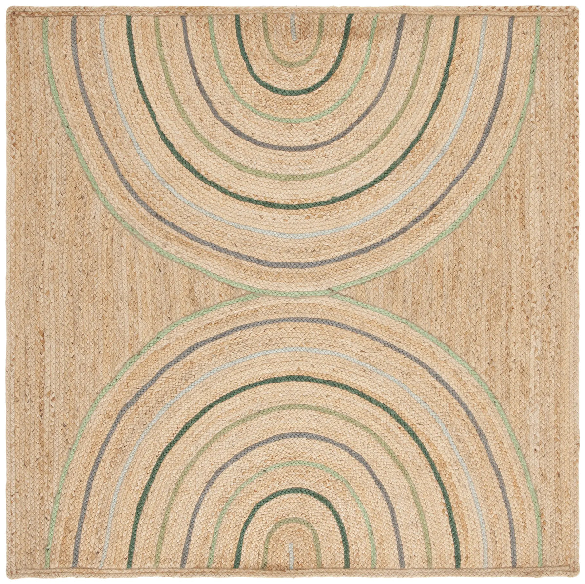 Safavieh Natural Fiber 6'-0" x 6'-0" Rug in Natural / Green