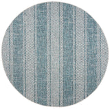 Safavieh Courtyard 5'-3" x 5'-3" Rug in Light Grey / Teal
