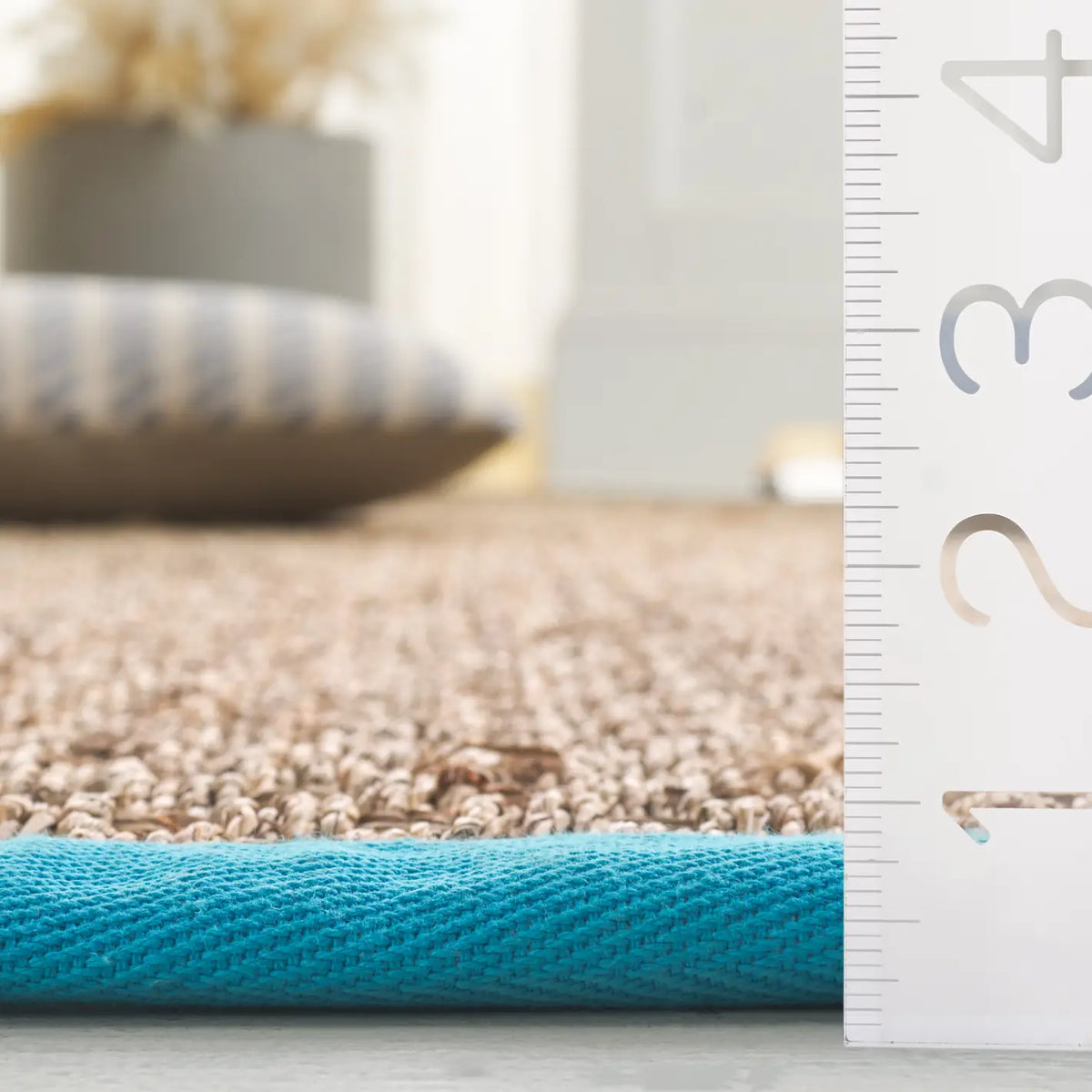 Safavieh Natural Fiber 4'-0" x 6'-0" Rug in Natural / Turquoise