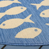 Safavieh Courtyard 5'-3" x 5'-3" Rug in Blue / Beige
