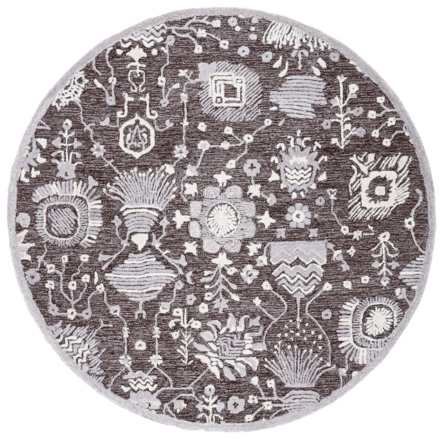 Safavieh Glamour 6'-0" x 6'-0" Rug in Dark Brown / Ivory