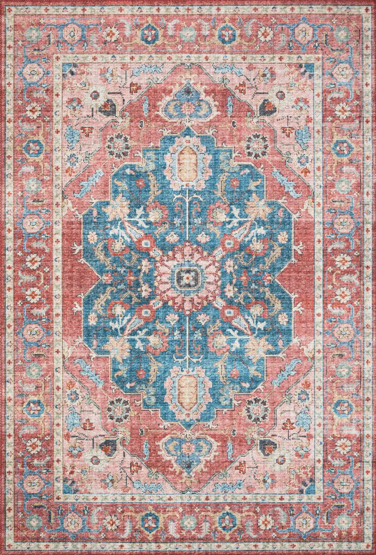 Loloi Skye Sky-05 Brick/Ocean Rugs - main flat