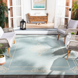 Safavieh Courtyard 6'-7" x 9'-6" Rug in Aqua / Cream