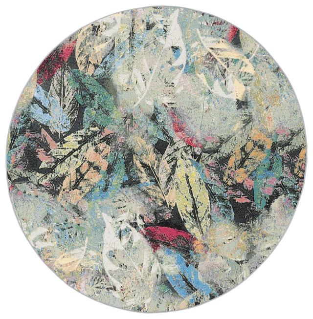 Safavieh Barbados 500 6'-6" x 6'-6" Rug in Black Green / Pink