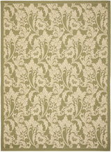 Safavieh Courtyard 6'-7" x 9'-6" Rug in Green / Creme