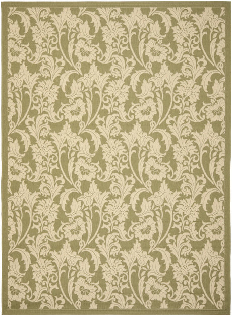 Safavieh Courtyard 6'-7" x 9'-6" Rug in Green / Creme