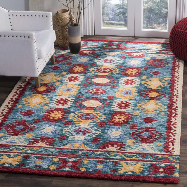 Safavieh Aspen 4'-0" x 6'-0" Rug in Blue / Red
