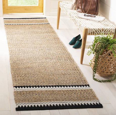 Safavieh Natural Fiber 2'-3" x 10'-0" Rug in Natural / Black