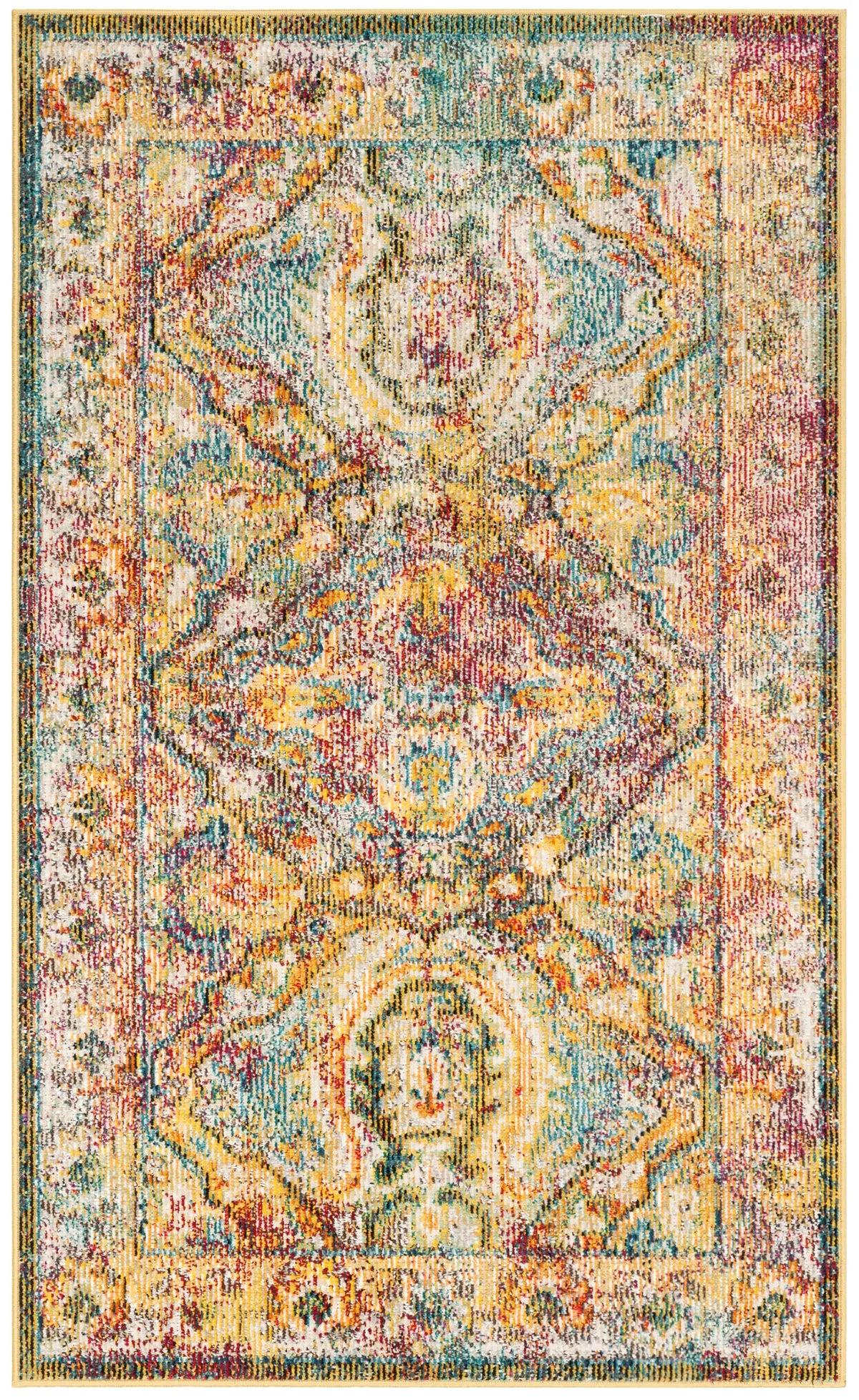 Safavieh Crystal 3'-0" x 5'-0" Rug in Light Blue / Orange