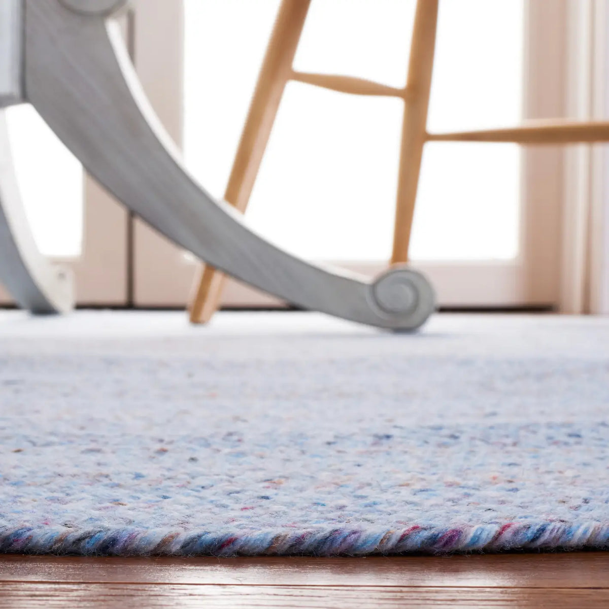 Safavieh Braided 5'-0" x 5'-0" Rug in Light Blue / Red