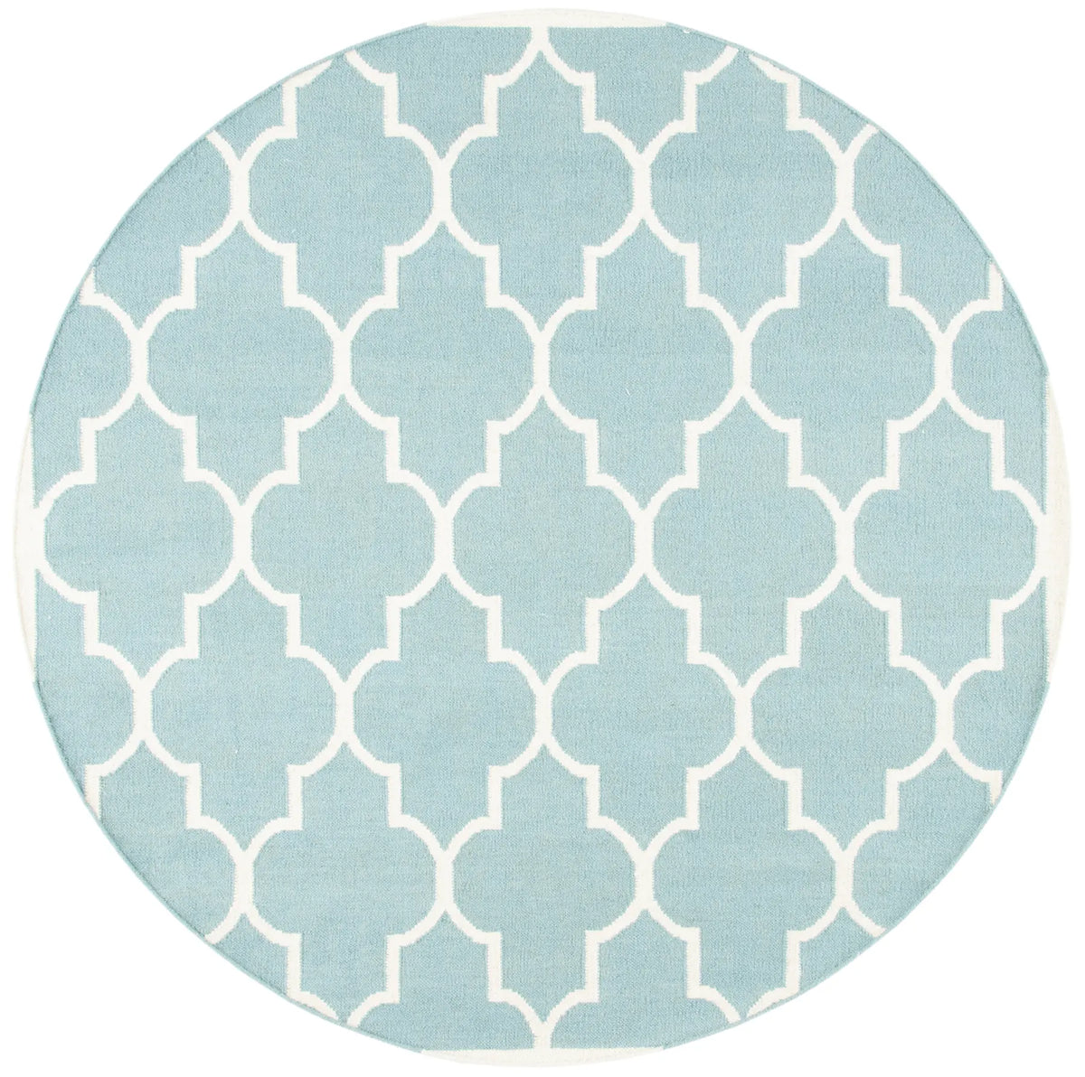 Safavieh Dhurries 6'-0" x 6'-0" Rug in Light Blue / Ivory
