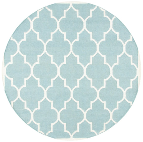 Safavieh Dhurries 6'-0" x 6'-0" Rug in Light Blue / Ivory
