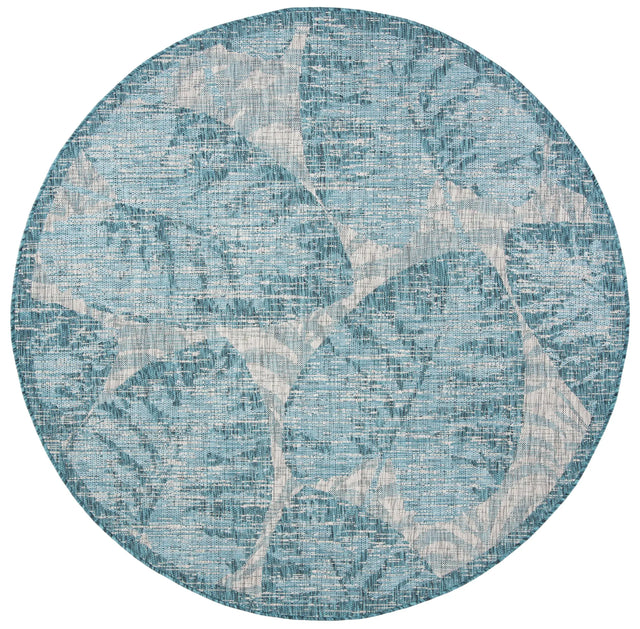 Safavieh Courtyard 6'-7" x 6'-7" Rug in Grey / Aqua