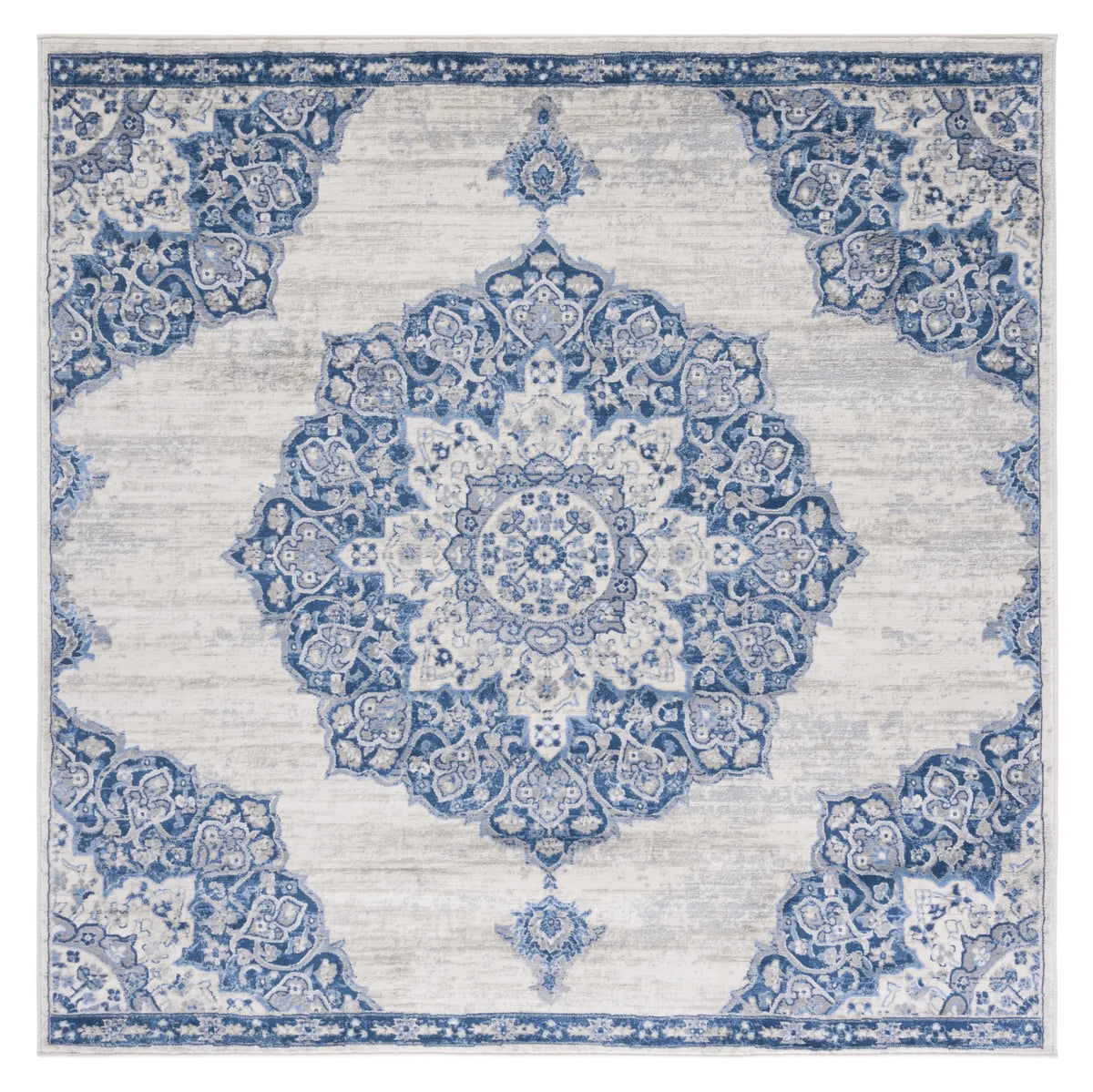 Safavieh Brentwood 6'-7" x 6'-7" Rug in Ivory / Navy