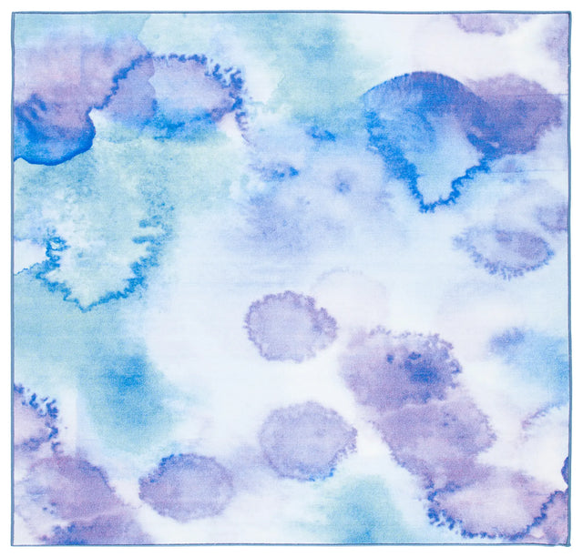 Safavieh Paint Brush 6'-7" x 6'-7" Rug in Blue / Lavender