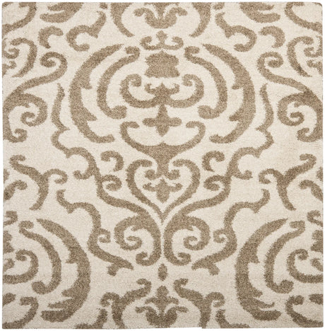 Safavieh Florida Shag 6'-7" x 6'-7" Rug in Cream / Beige