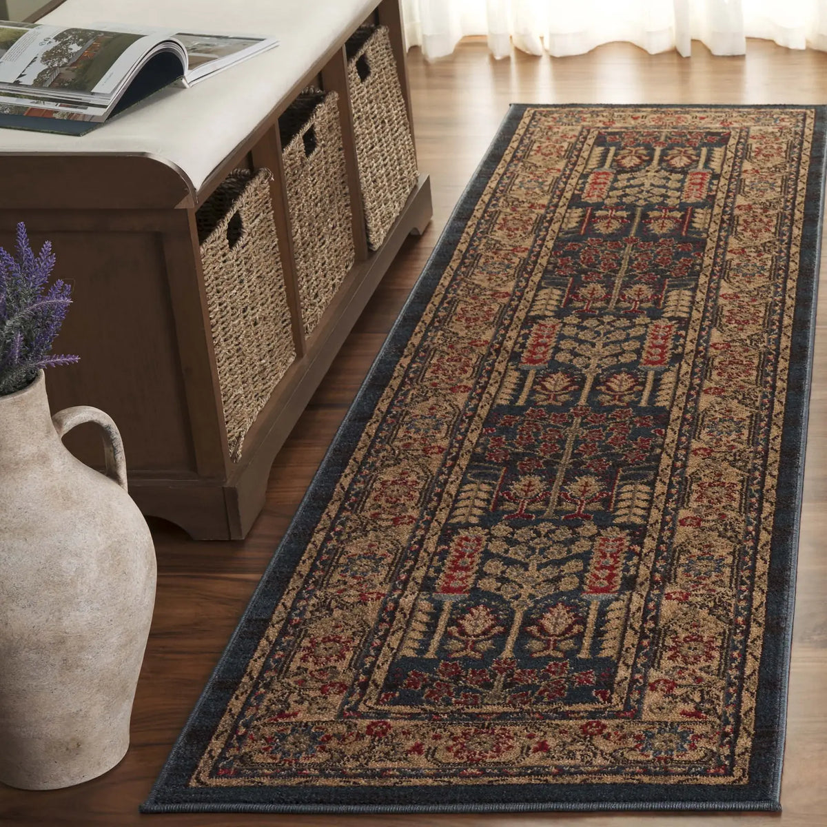 Safavieh Mahal 2'-2" x 10'-0" Rug in Navy / Natural