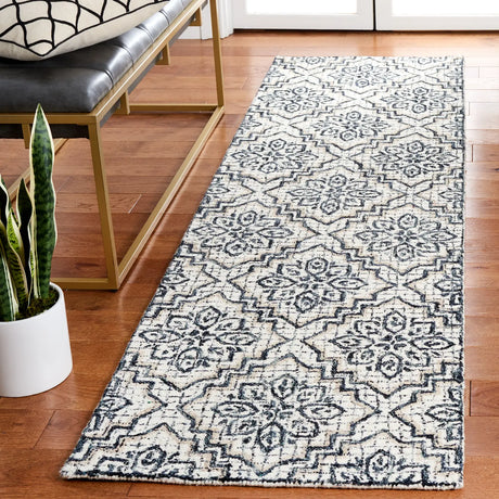 Safavieh Abstract 2'-3" x 8'-0" Rug in Ivory / Navy