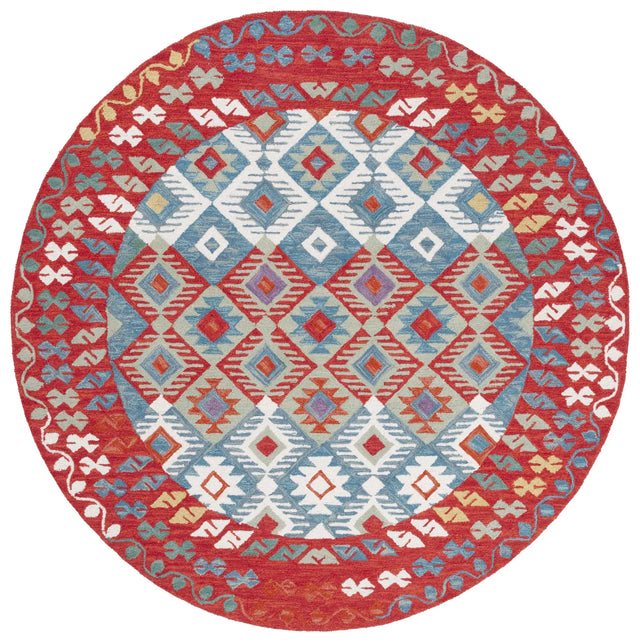 Safavieh Aspen 7'-0" x 7'-0" Rug in Red / Blue