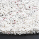 Safavieh Fontana Shag  800 6'-7" x 6'-7" Rug in Pink / Ivory