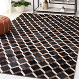 Safavieh Studio Leather 4'-0" x 6'-0" Rug in Black / Brown