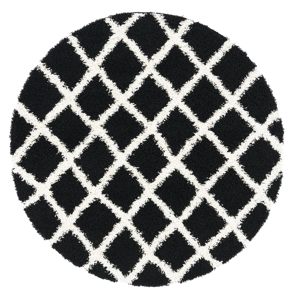 Safavieh Sgd-Dallas Shag 6'-0" x 6'-0" Rug in Black / Ivory