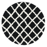 Safavieh Sgd-Dallas Shag 6'-0" x 6'-0" Rug in Black / Ivory