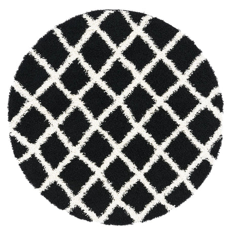 Safavieh Sgd-Dallas Shag 6'-0" x 6'-0" Rug in Black / Ivory