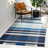 Safavieh Striped Kilim 4'-0" x 6'-0" Rug in Navy / Charcoal