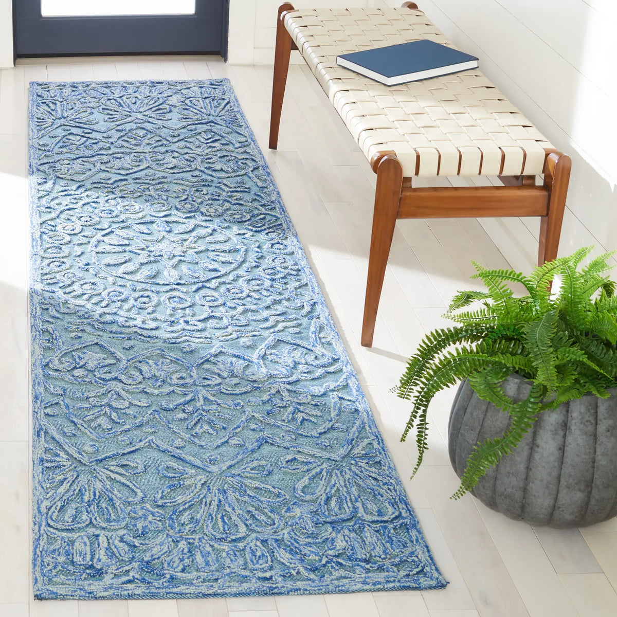 Safavieh Trace 2'-3" x 9'-0" Rug in Blue / Light Green