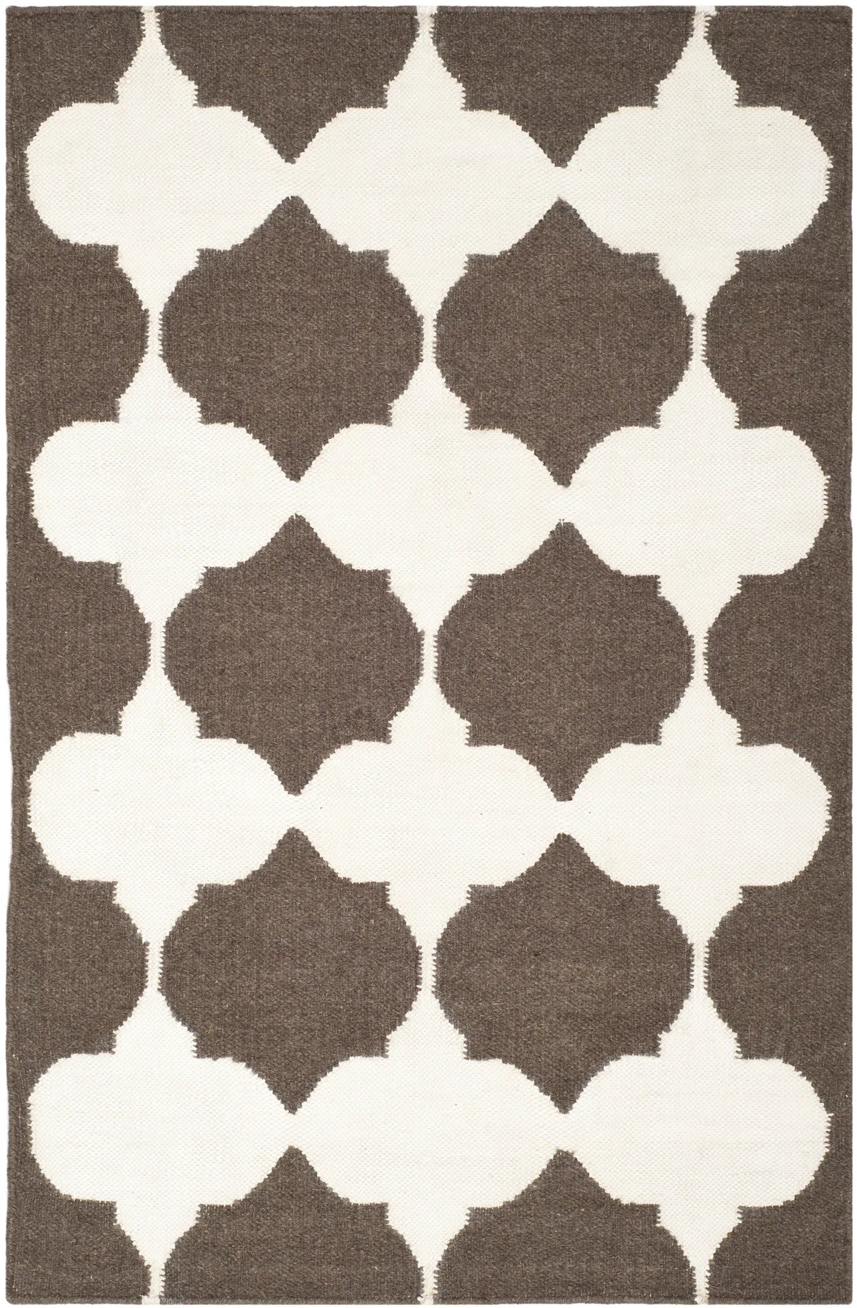 Safavieh Dhurries 2'-6" x 4'-0" Rug in Brown / Ivory