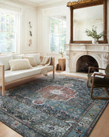 Loloi Margot Mat-05 Ocean/Brick Rugs - room scene 1