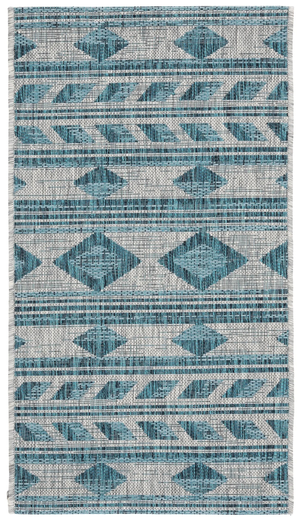 Safavieh Courtyard 2'-0" x 3'-7" Rug in Grey / Teal