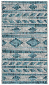 Safavieh Courtyard 2'-0" x 3'-7" Rug in Grey / Teal