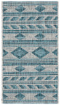 Safavieh Courtyard 2'-0" x 3'-7" Rug in Grey / Teal