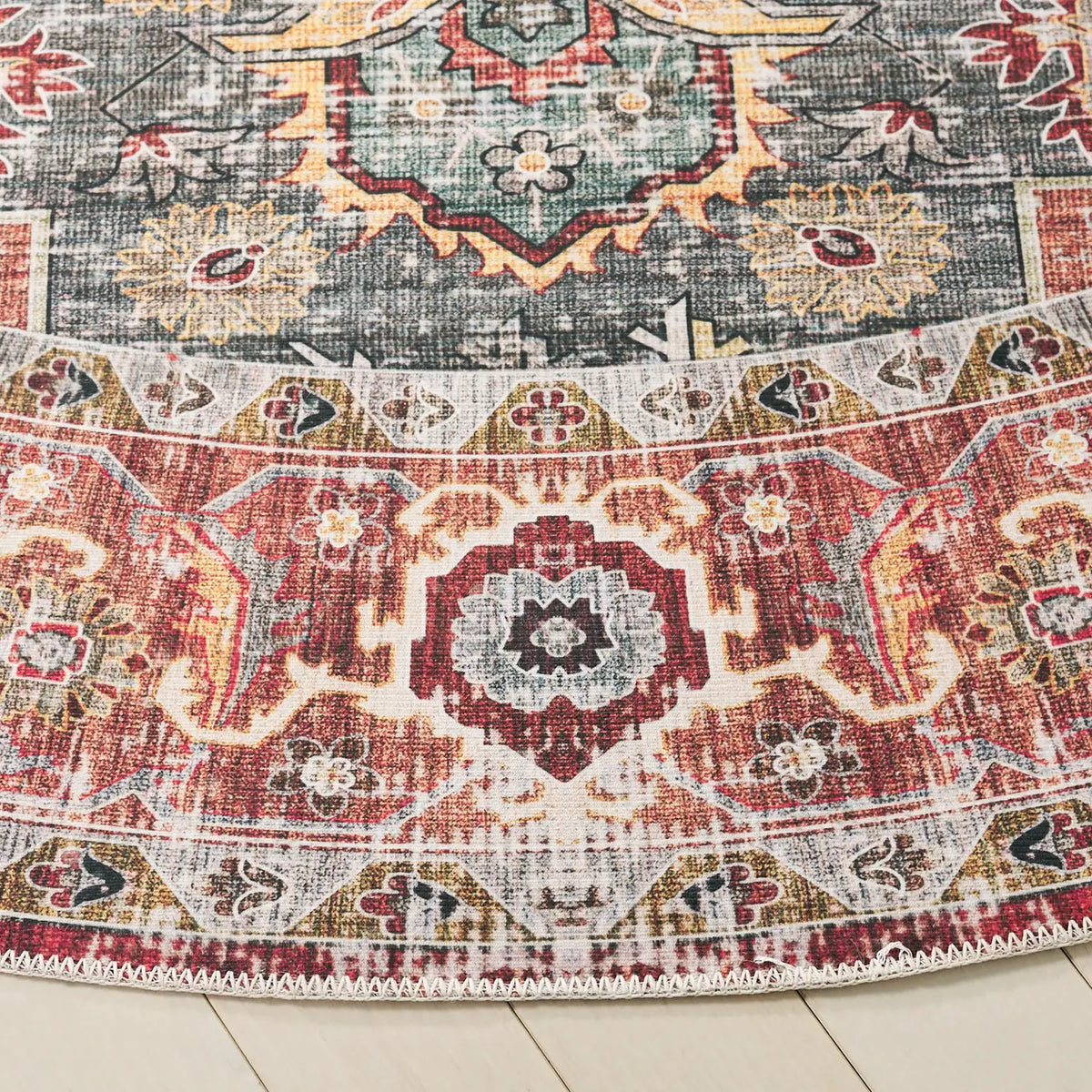 Safavieh Arizona 6'-0" x 6'-0" Rug in Rust / Blue Green