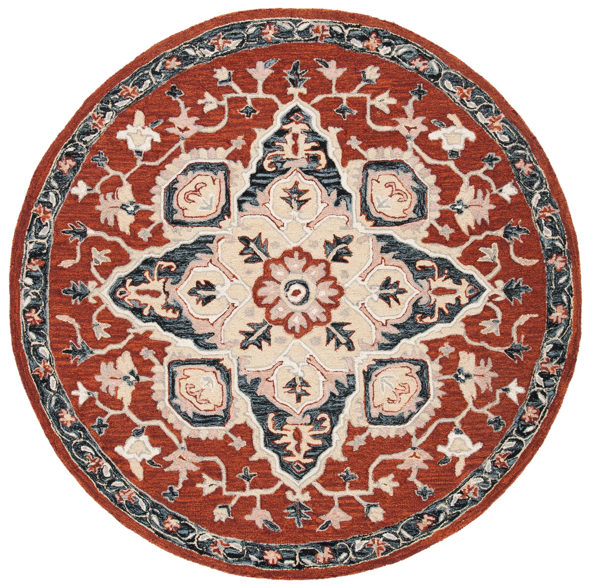 Safavieh Heritage 6'-0" x 6'-0" Rug in Red / Black