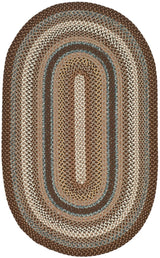 Safavieh Braided 3'-0" x 5'-0" Rug in Brown / Multi