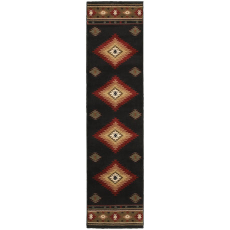 Oriental Weavers Sphinx Hudson 087g1 Black / Green Rugs - runner