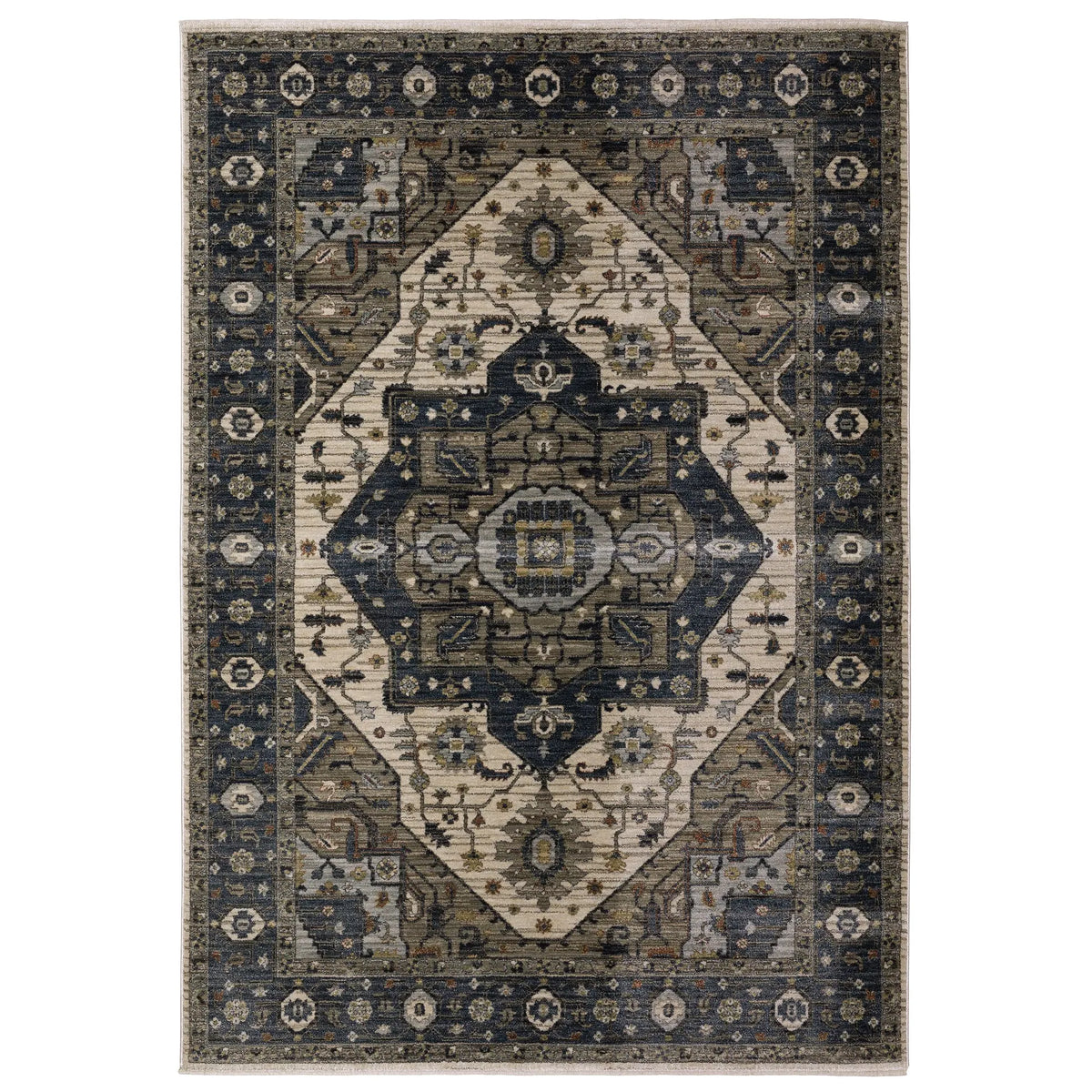 Oriental Weavers Sphinx ELIANA ELI05 Blue Medallion Rugs - main flat