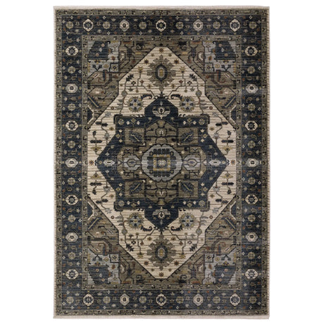 Oriental Weavers Sphinx ELIANA ELI05 Blue Medallion Rugs - main flat