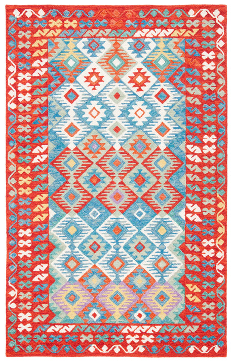 Safavieh Aspen 4'-0" x 6'-0" Rug in Red / Blue